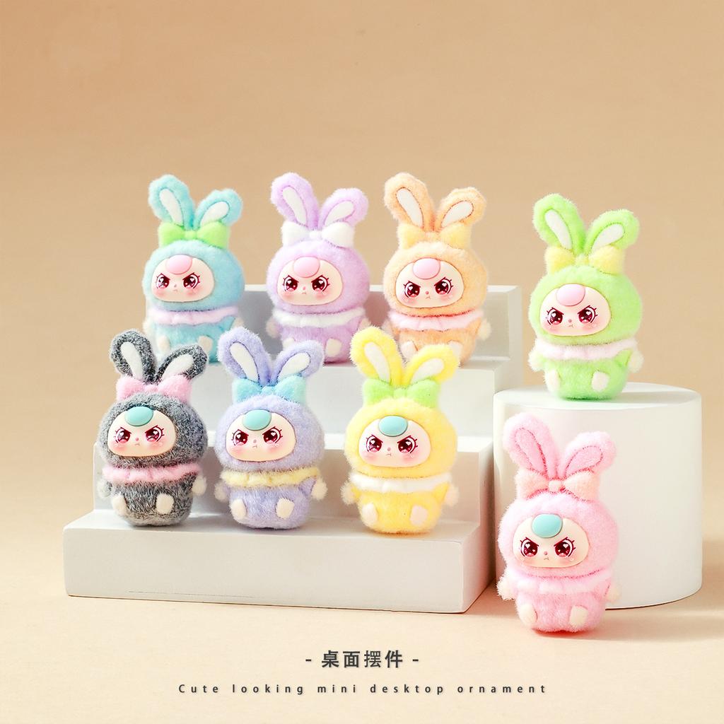 8pcs/Set Baby Three Figure Toy Mini Rabbit Figurine Desktop Decoration Model Ornaments Toys Boys Girls Christmas Gifts