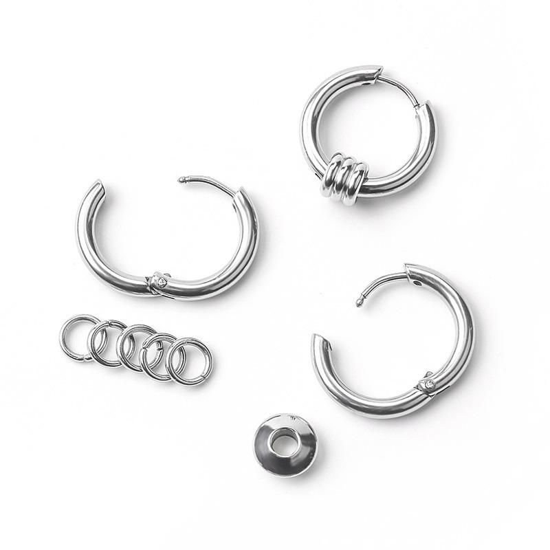 Trendy Hip-Hop Punk Stainless Steel Men's Ear Clip Earrings