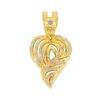 European and American Fashion Diamond-encrusted Hollow Peach Heart Alloy Pendant, Men and Women Cool Hip-hop Rap Cuban Necklace