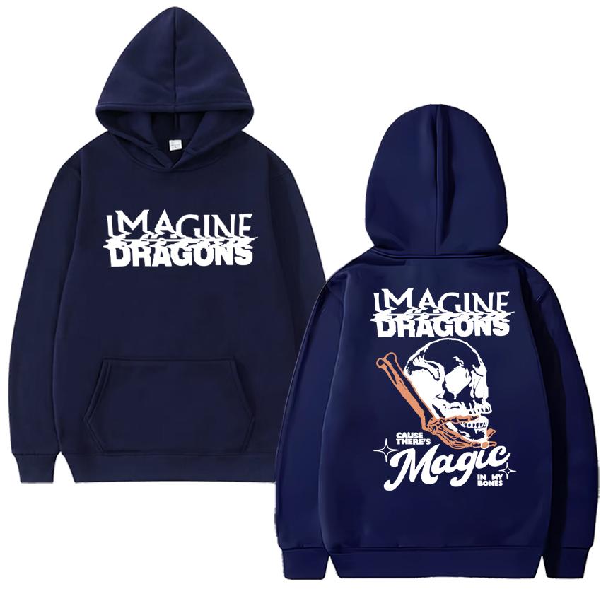 

Imagine Dragons Magic in My Bones Skull Gothic printed Hoodies 2025 Men women punk streetwear Unisex Fleece Long sleeve pullover 3XL