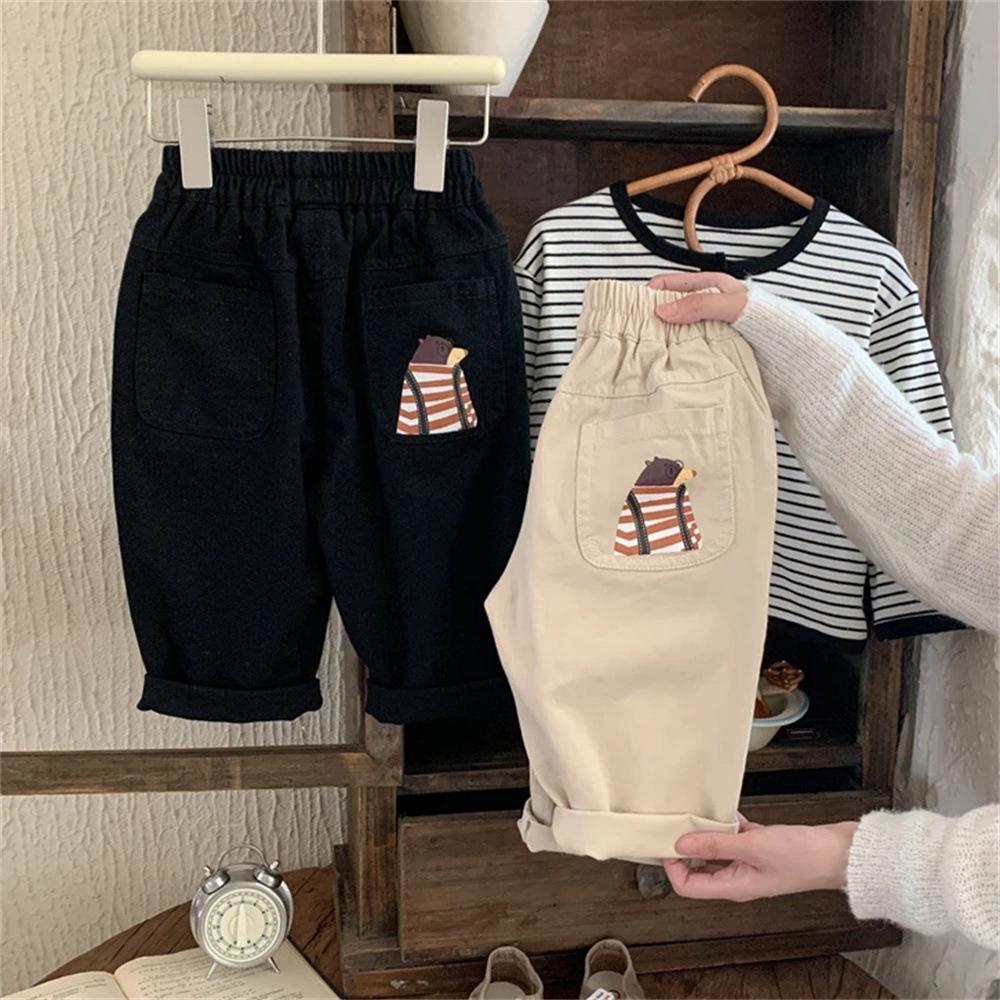 Boys Loose Straight Leg Casual Pants for Spring Autumn