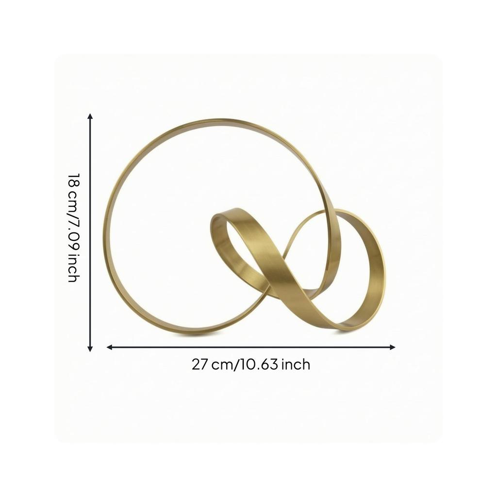 Metal Geometric Decorative Sculpture Small Intertwined Loop Band Round