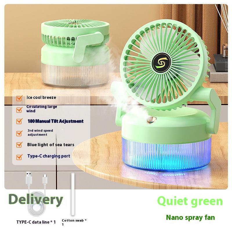 Household Refrigeration Desktop Air Cooler Charging USB Office Water Cooling Gas Humidification Spray Fan