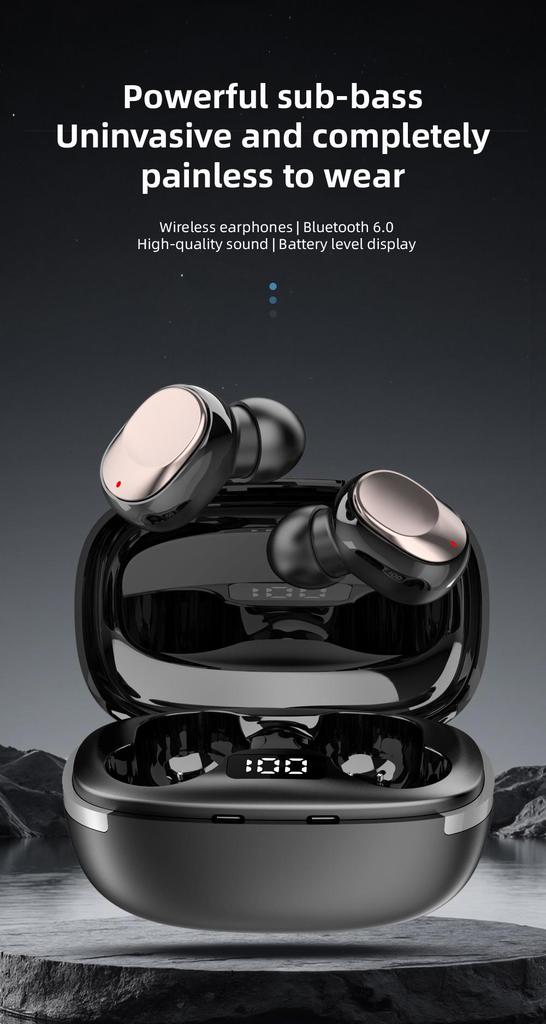 TWS Wireless Bluetooth Earphones with Smart Noise Cancelling and HiFi HD Sound Quality