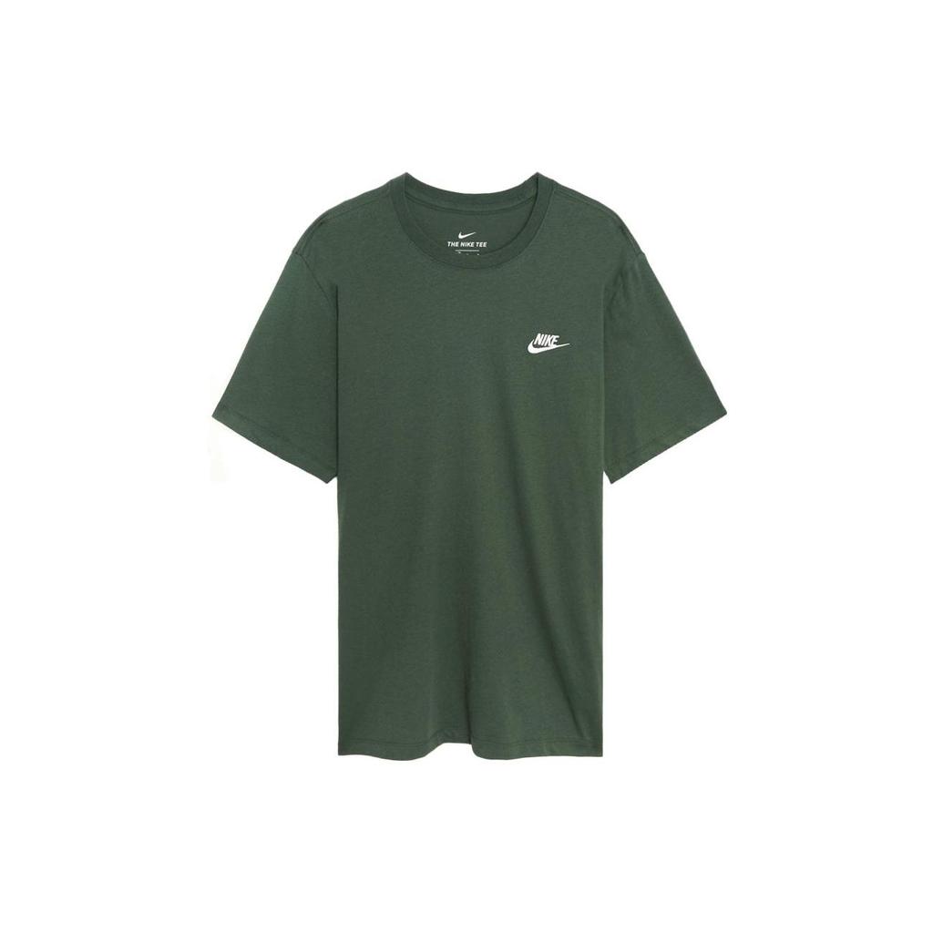 Nike Letter Logo Print American Vintage Crew Neck Short Sleeve T-Shirt Men T-Shirt Army-Green AR4997-370