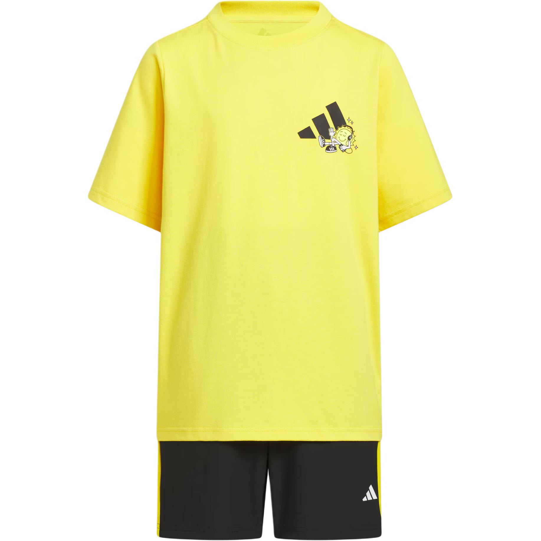 

Adidas Casual Sportswear GRAPHIC TEE SET Yellow/Black Children Aged 3 7 Years Old KC8472 128