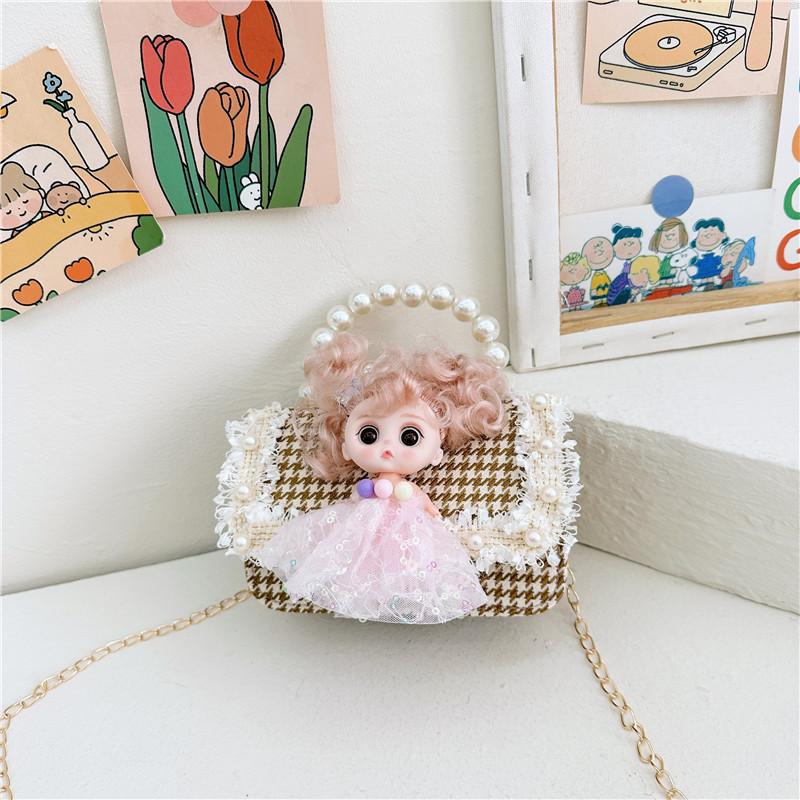 Cute Princess Children's Bag With Stylish Pearl Handle For Little Girls In Colorful Options