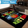 Custom Name Rat Fink Truck Adventure Rug Game Carpet, Floor Mat for Bedroom Living Room Entryway Rug, Home Decor Idea Gift for Christmas birthday