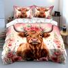 Floral Bull 3-Piece Set Decor Multiple Sizes Kid'S And Adults' Bedroom Exquisite 3Pc Bedding Set, Gift