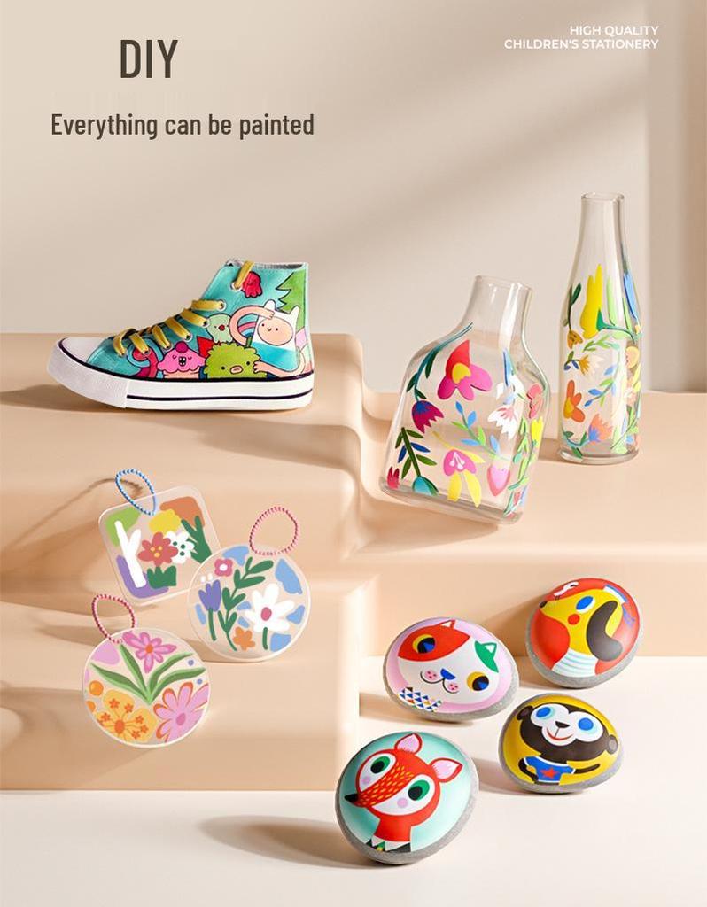 Enmi Double-Headed Washable Acrylic Marker for Students - Soft & Hard Tips