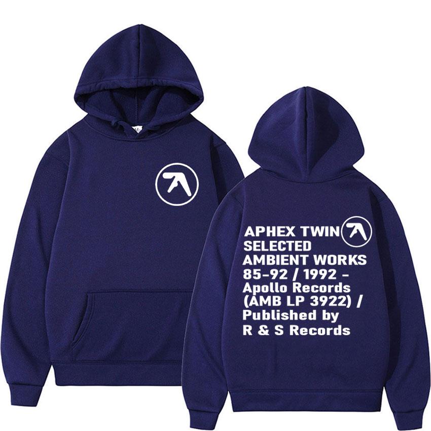 Aphex Twin Ambient Works Records Print Hooded Women Unisex Harajuku Hip Hop Punk Sweatshirt Fashion Casual Fleece Hoodie Streetwear