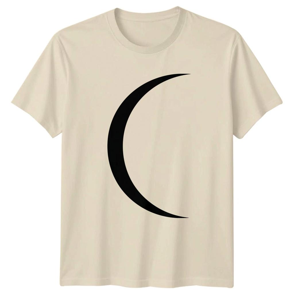 Minimalist Aesthetic Black Crescent T-Shirt Moon Celestial Minimalist