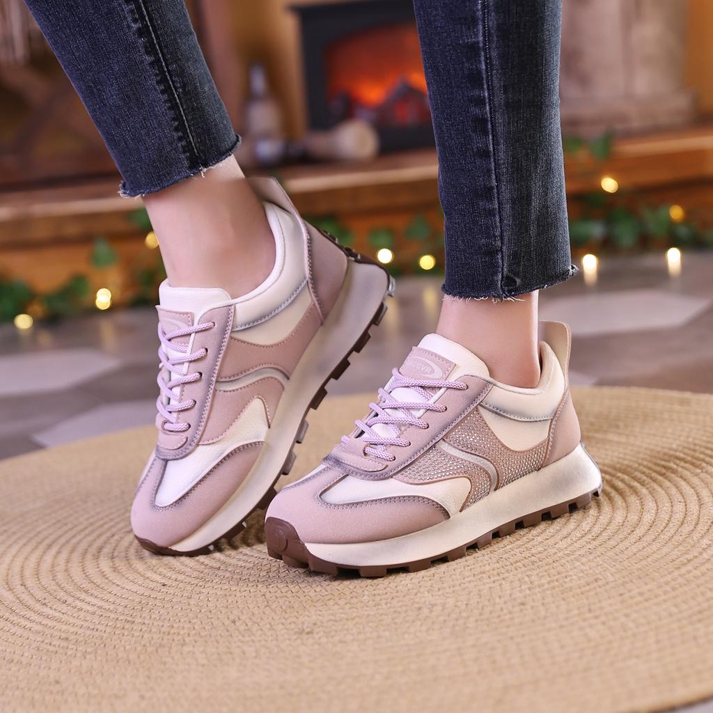 Fashion High Appearance Level Thick Sole Color Matching Fashion All Comfortable Non-slip Breathable Sports Wear-resistant Women's Shoes
