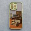 Cartoon Home Furnishing Table Cat Phone Case For iPhone 15 14 13 12 11 Pro Max Mini SE2 15 14 8 7 Plus X XR XS Shockproof Covers