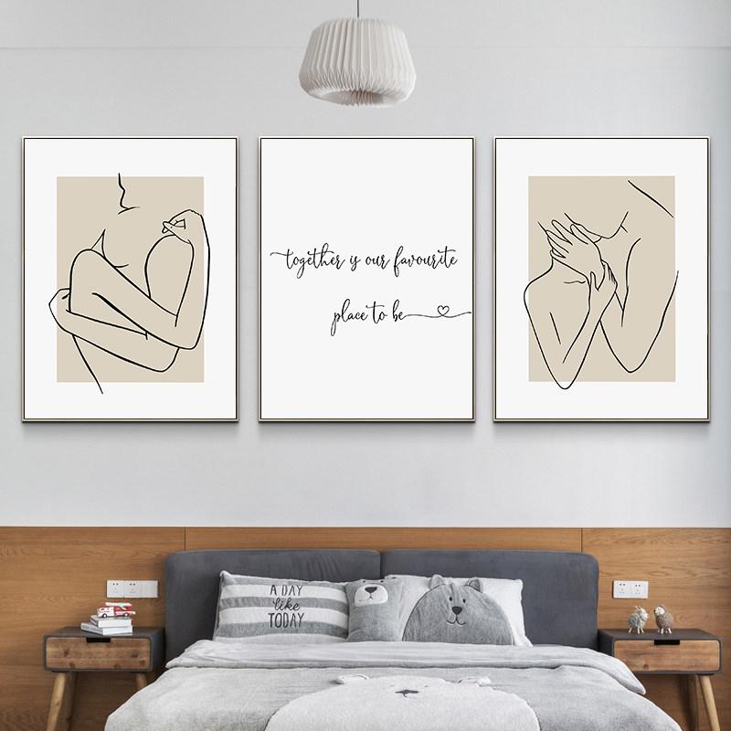Insieme è il nostro posto preferito Painting Minimalista Stampa su Tela Coppia Poster Arte da Parete per Soggiorno Camera da Letto Decorazioni per la Casa