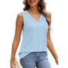 Women's Solid Color V-neck Loose Sleeveless Tank Top T-shirt  Spring Summer New Arrival, Leisure Leisure Trade for Europe America
