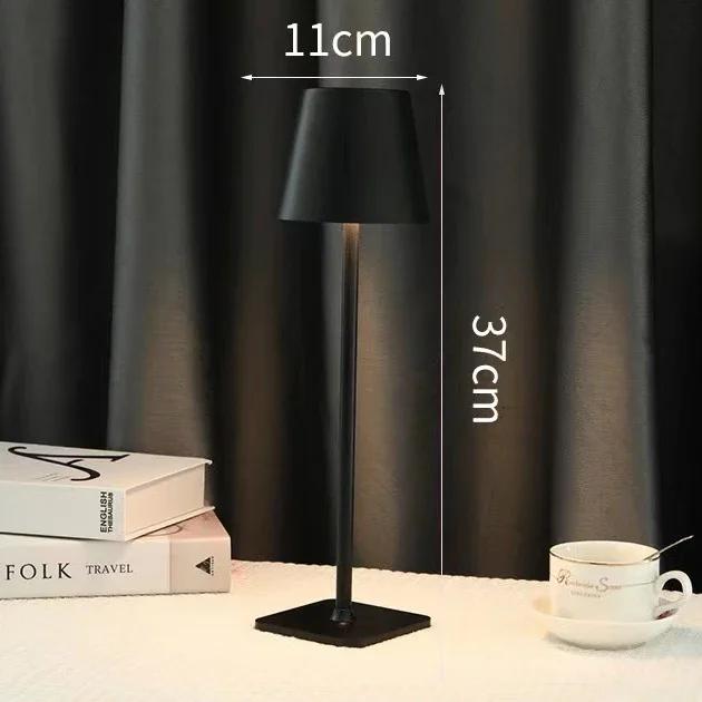 Rechargeable Table Lamp Modern LED USB Touch Switch Night Light Dimmable Hotel Cordless Desk Lamps for Living Room Restaurant