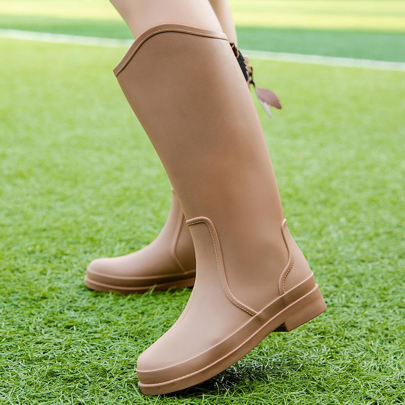 

Стильные и простые высокие резиновые сапоги женские водонепроницаемые и нескользящие водонепроницаемые сапоги износостойкая наружная резиновая обувь кухонные рабочие рукава женская обувь 41