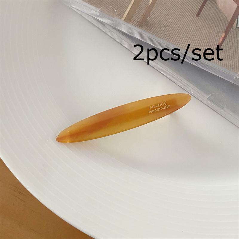 2pcs/set Elegant Acetate Hair Clip Colorful Leopard Print Oval Geometric Hairpin Sweet Women Hair Accessories