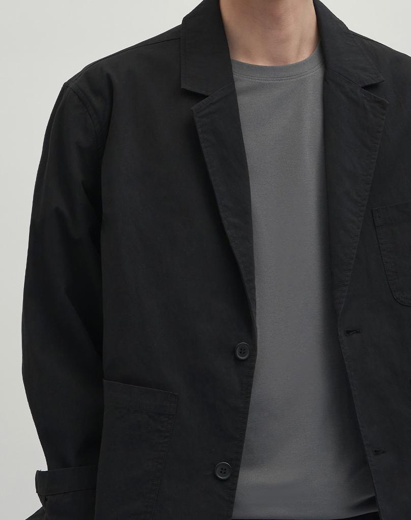 Work On Body Off Levy Semi-Overfit Cotton Blazer [Black]