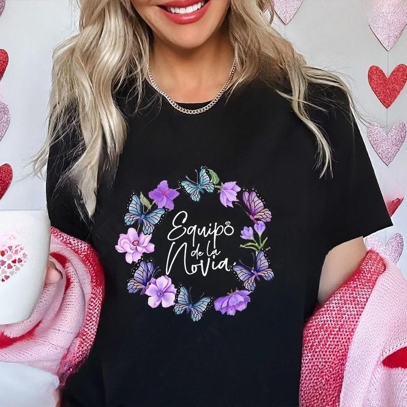 Испанская свадебная гирлянда Команда Свадебная вечеринка Футболка FeУнисекс Команда подружек невесты Предсвадебная вечеринка Футболка с коротким рукавом S