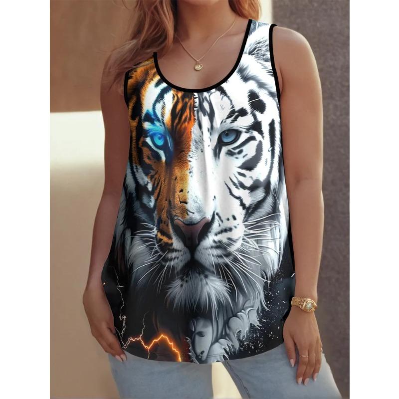 Women's Sleeveless Vest Creative Colorful Fashionable Loose Soft Leisure Summer Oversized Vest