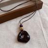 Autumn and winter retro irregular hollow resin pendant necklace light luxury high-end sweater chain fashion versatile necklace women