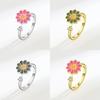 Floral Ring Womens Adjustable Copper Geometric Design For Spring Fashion Accessory