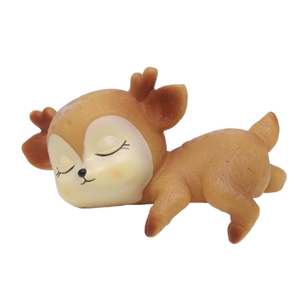 Deer Figurines Toys Home Decor Resin Ornament Cake Topper Party Desktop Decoration for Birthday Gifts