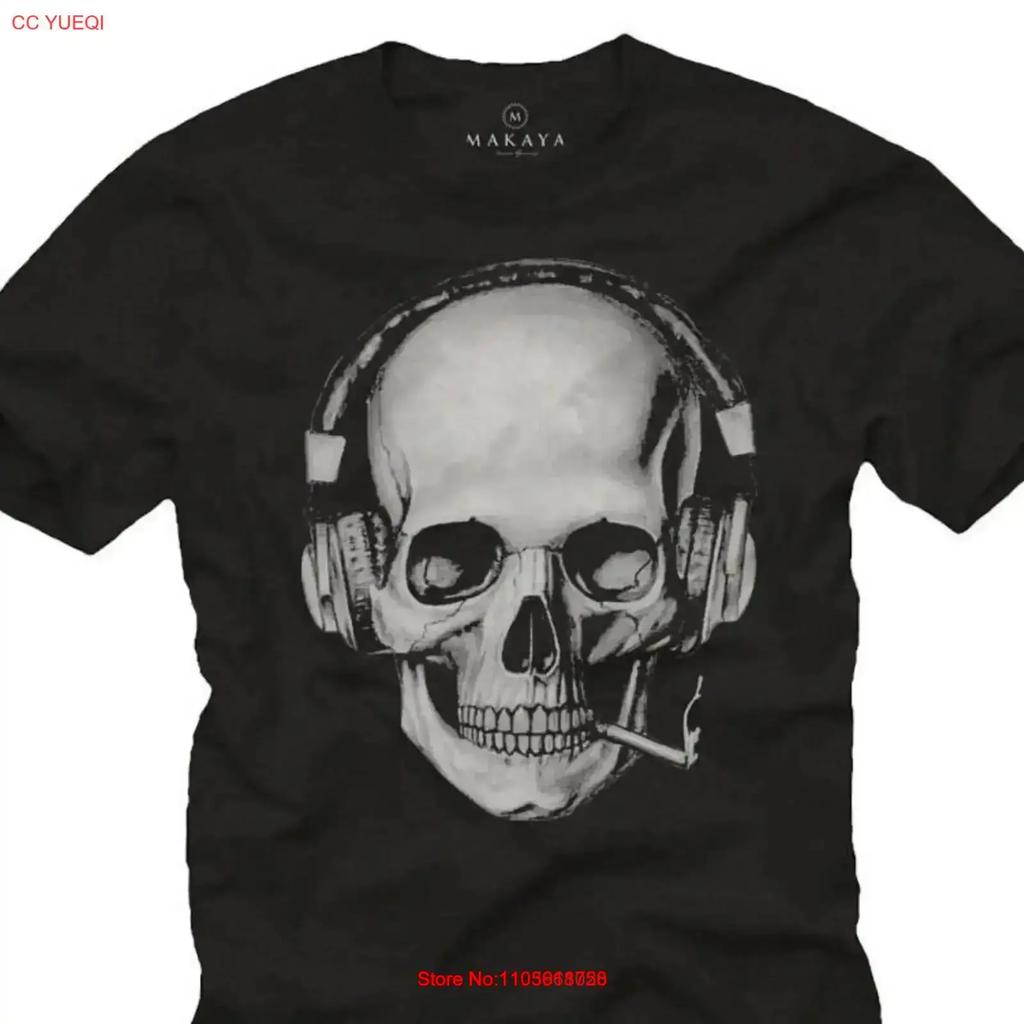 Smoking Skull T Shirt Dj Headphones Music Unisexs S Xxxxxl Vintage Fashion Streetwear Casual Designer Clothes Comfortable