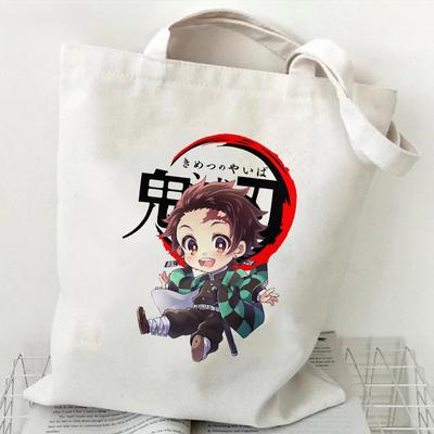 Japan Cartoon Comics Demon Slayer Printed Canvas Bag Large Capacity Tote Bag 7556