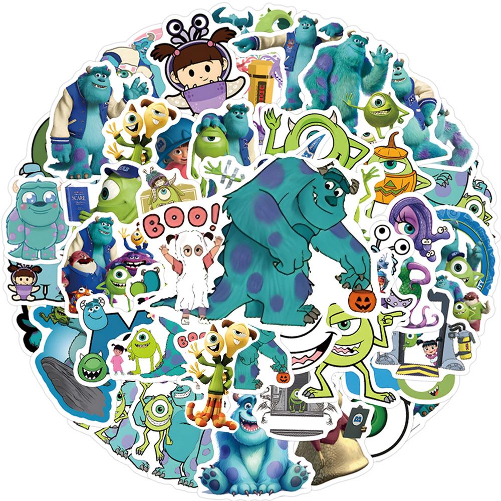 60pcs Funny Anime Monster Inc Cartoon Stickers Cute Graffiti Decals Toy Helmet Suitcase Laptop PVC Sticker for Gift