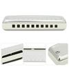 Blues Harmonica 10 Holes Mouthorgan Bb Key Stainless Steel ABS Resin Wind InstrumentWhite