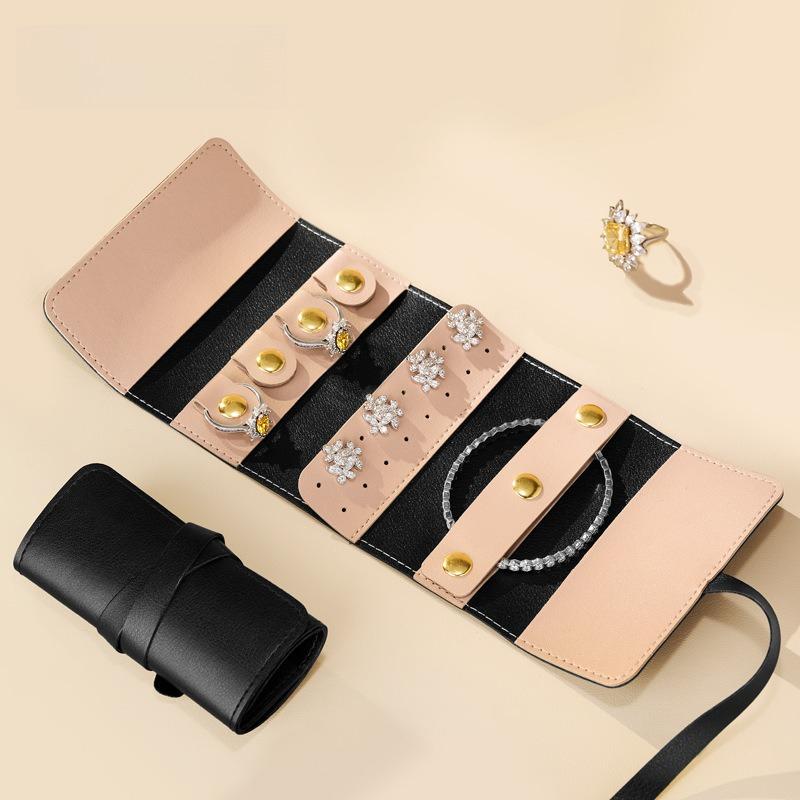 Multifunctional PU Leather Jewelry Storage Bag Portable Travel Pouch for Rings Earrings Bracelets