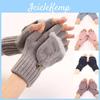 Wool Womens Knitted Halffinger Flip Mitten Gloves For Autumnwinter
