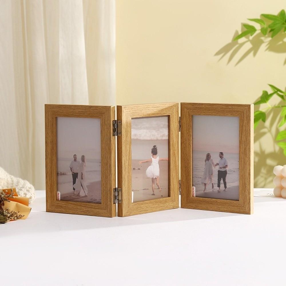 Modern Simple Folding Photo Frame Triplex Frame Picture Frame Ornaments Hinge Photo Frame  Gifts
