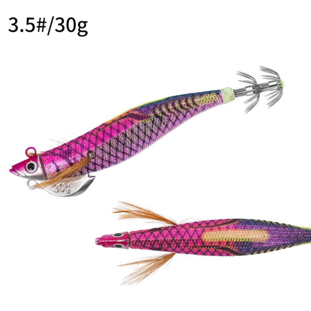 Nové vodítko Sinker Jigs Živé dřevěné návnady na krevety Rybářské náčiní Chobotnice Návnada vazba Squid Háček
