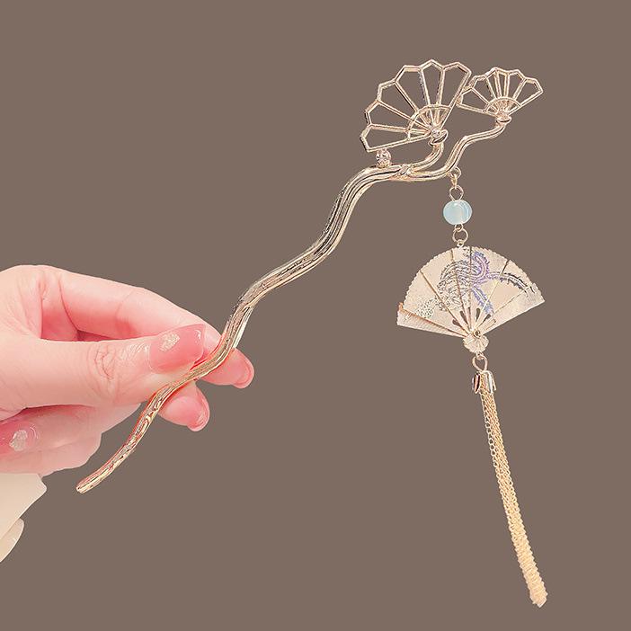 Four Seasons Chinese Tassel Hairpin: Ancient Style Hanfu with Fresh Pearl and Jiangnan Classical Cheongsam Hair Accessory