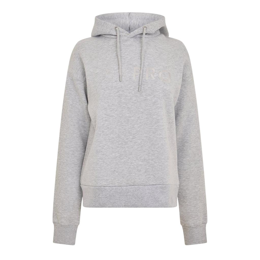 USA Pro Womens/Ladies Logo Marl Classic Drawstring Hoodie