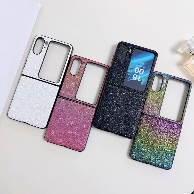 

Для Oppo Find N2 флип модный роскошный градиентный цветной чехол для телефона противоударный складной блестящий чехол для Samsung Z Flip5 4 3