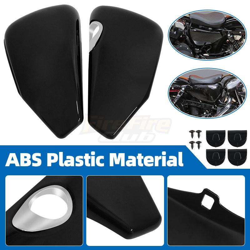 Motorcycle Black Side Cover Left Right Protection Cover Battery Fairing Cover For Harley Sportster XL883 XL1200 48 04-13