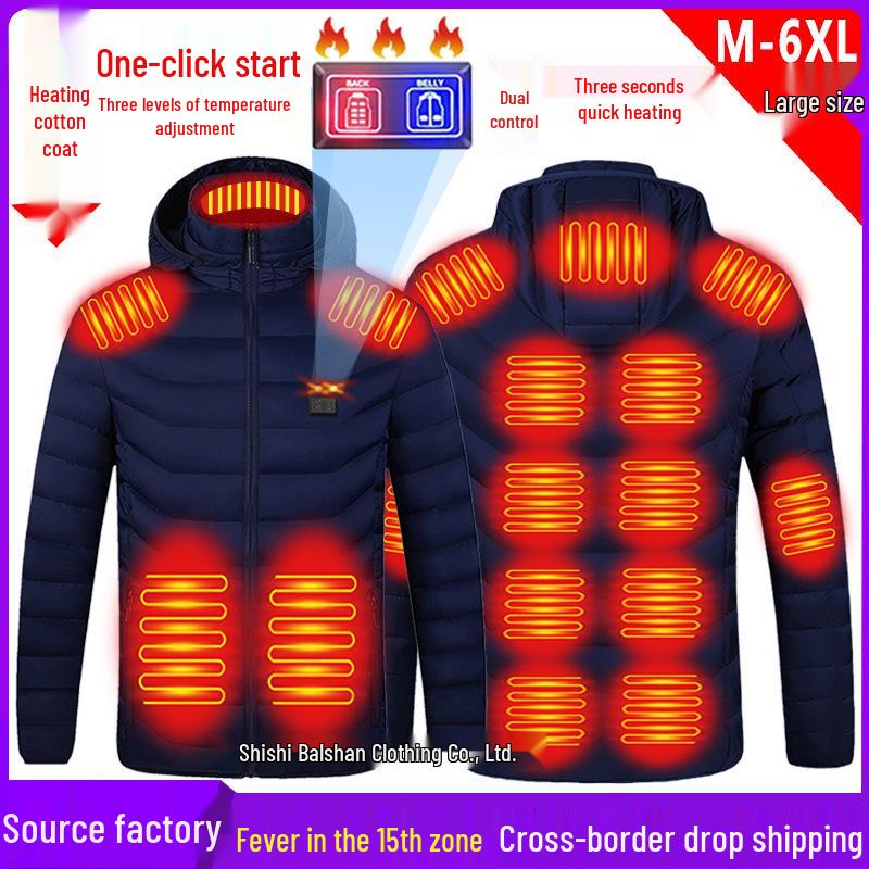 Smarte beheizte Baumwolljacke – USB-Elektroheizung, Unisex, leicht, warm, Mantel mit konstanter Temperatur
