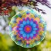 3D Mandala Flower Wind Chime Vibrant Metal Hanging Decor for Indoor Outdoor Window Garden Patio Balcony All Season Gift