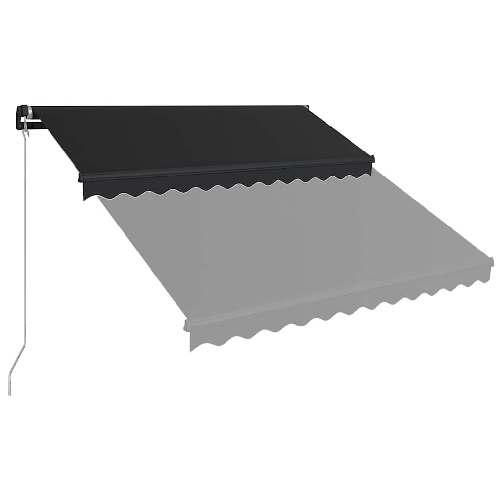 Manual Retractable Awning with LED Lighting 350 X 250 Cm Anthracite Grey