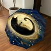 1PC cat moon Automatic Open/Close Umbrella with Windproof, 8-Rib Sturdy Canopy, Durable Ribs, Fashionable Design, Outdoor Accessory, Fun Prin, Holiday