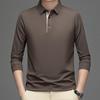 Men's Spring Long Sleeve Polo Shirt Solid Color Golf Shirts Fashion Business Casual Male Tops Tees