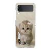 Transparent Phone Case For Samsung Galaxy Z Flip 3 4 5 6 7 Hard Folding PC Z Flip3 Flip4 Cover Funny Animal Cat