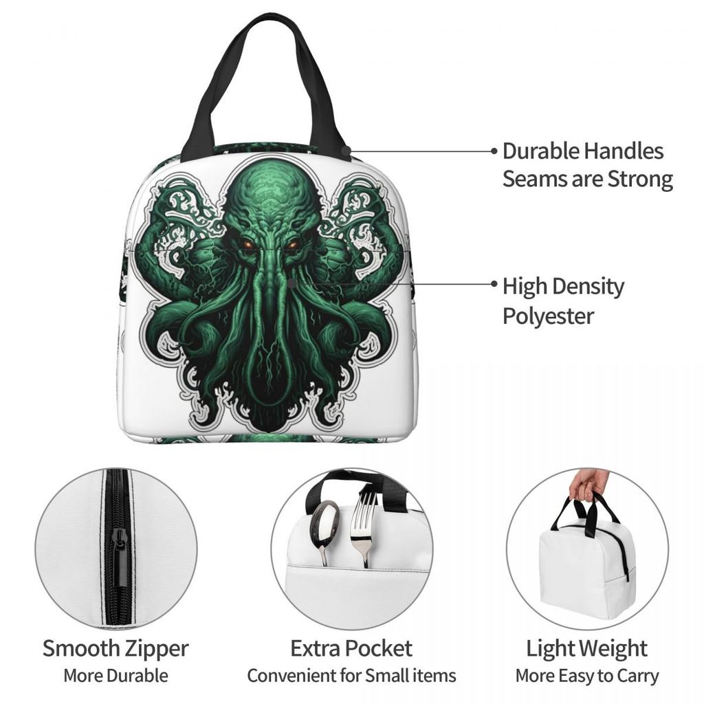 Cool H.P. Lovecraft The Call Of Cthulhu Insulated Lunch Bag for Women Office Cooler Thermal Food Box Tote Lunch Boxes Container