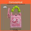 Cartoon Adorable Dog Handbag With Shoulder Strap Charming Soft Polyester Mini Tote Bag