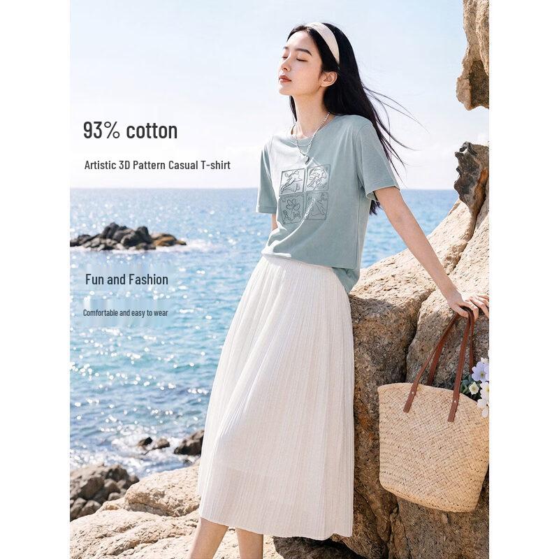 XWI Women s Relaxed Fit Abstract Horse Embroidered T-Shirt 2XL